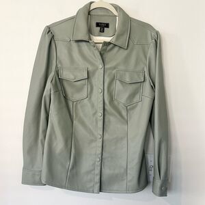 Lipsy London Celery Faux Leather Shacket Jacket 10